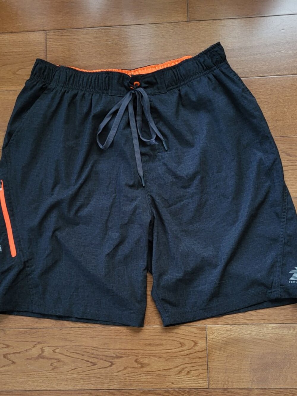 ZeroXposur Men's Grey Patterned Swim Trunks Size XL Zipped Pocket